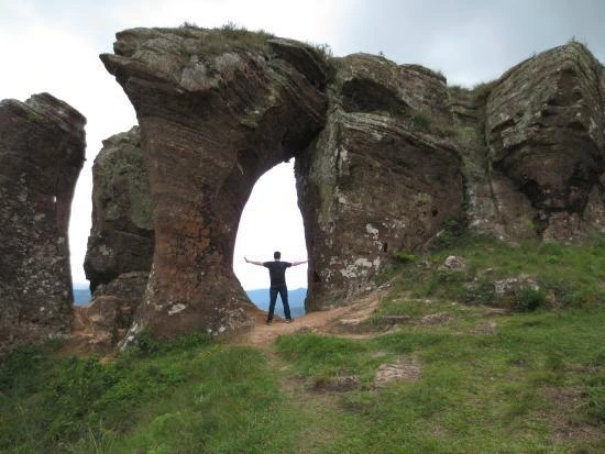 Formação rochosa natural da região de Urubici, experiência ao ar livre.