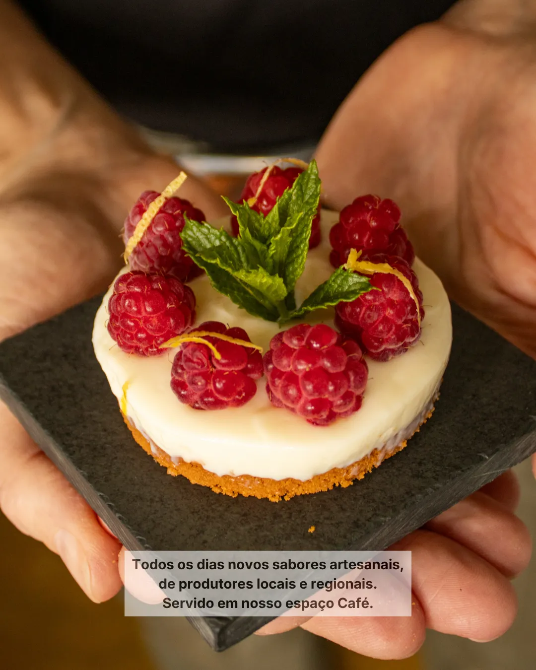 Sobremesa artesanal preparada no café da manhã da Pousada Cantos e Encantos em Urubici